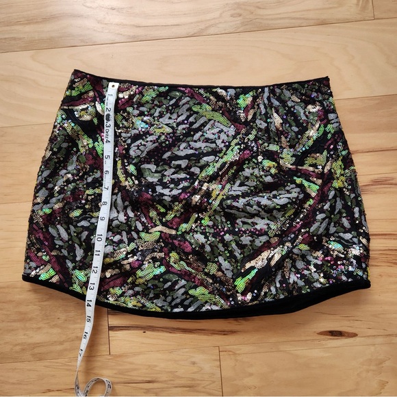 NWT Zara Special Edit Multi-colored Sequin Mini Skirt - Picture 9 of 10